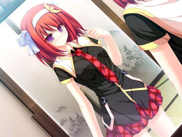 Wallpaper : anime, cartoon, black hair, skirt, sadness, tie,