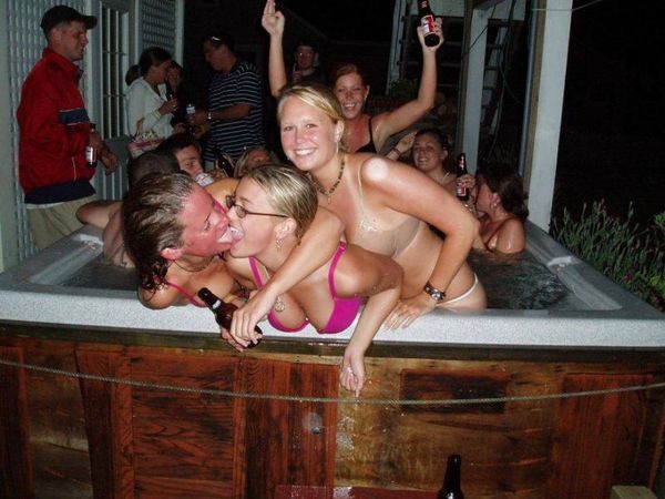 Naughty Cleavage Hot Tub Party -