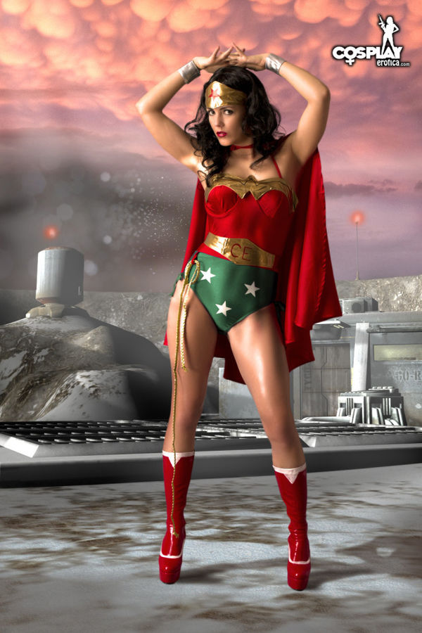 Sexy girl dressed as Wonder Woman