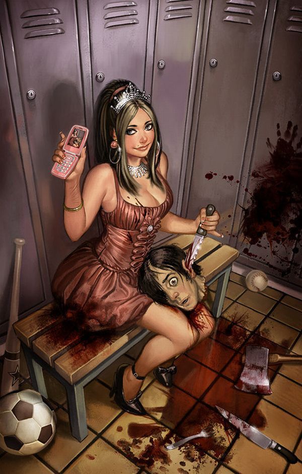 Sexy Art - sexy zombie pin up girl art - porn pictures.