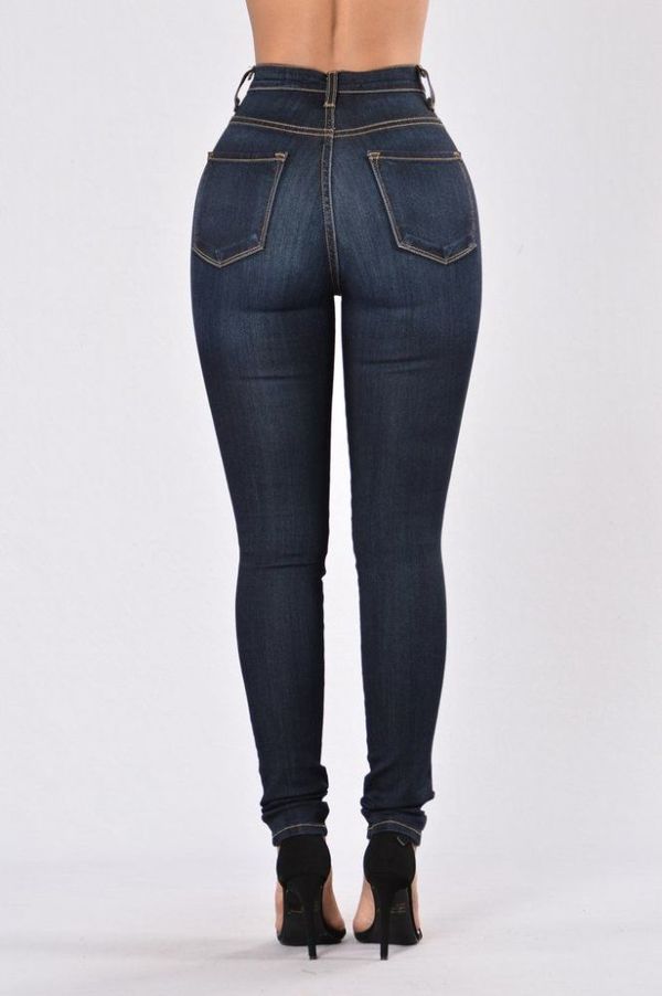 Classic High Waist Skinny Jeans - Dark Great outfits Pintere