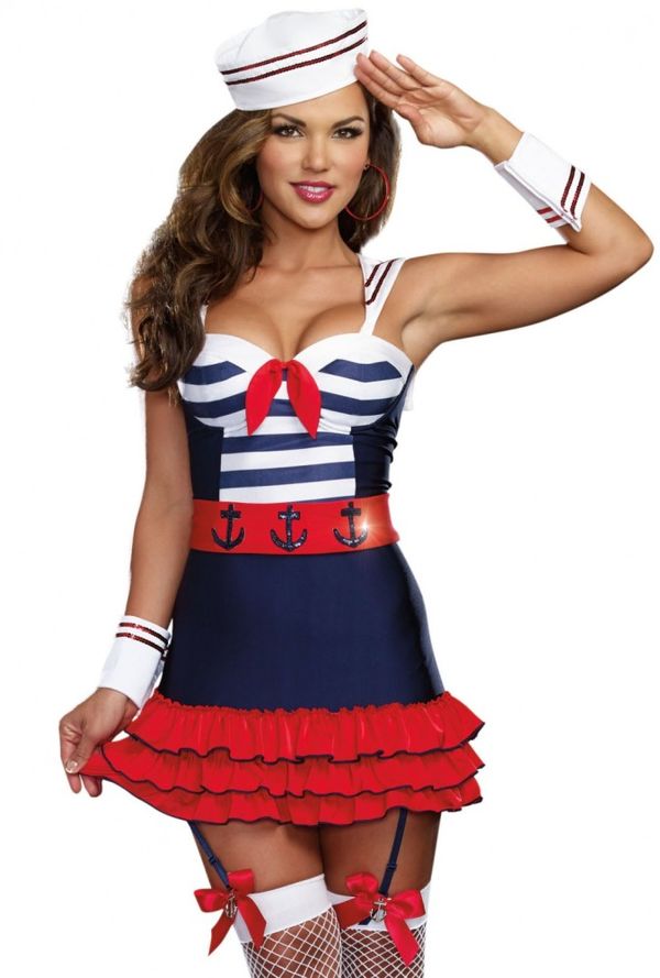 Womens sexy blue Navy sailor girl