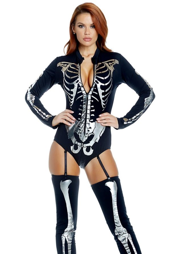 Music legs womens grim reaper jumpsuit costume UpscaleStripp