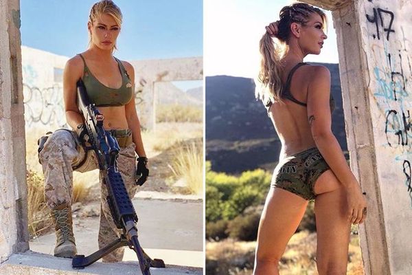 Worldâ€™s sexiest marine Shannon Ihrke strips off for hot mili