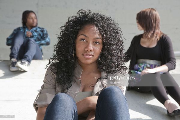 Smiling Black Teenage Girl Stock Photo Getty Images
