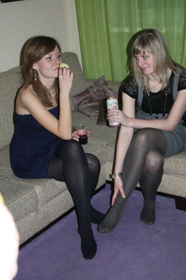 Girls With Legs Drinking