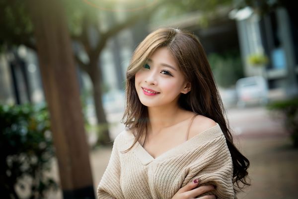 Download wallpaper look, girl, smile, Asian, cutie, section