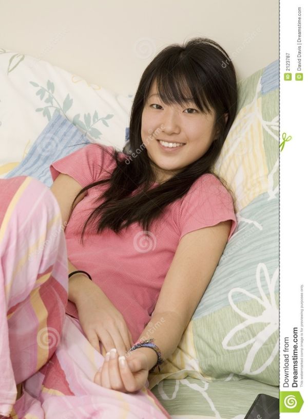 Asian American stock image. Image of teenager, bedroom - 212