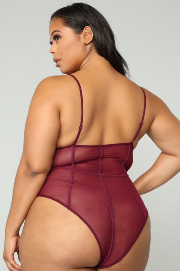Show Me The Other Side Bodysuit - Plum Tabria Majors Plus Si