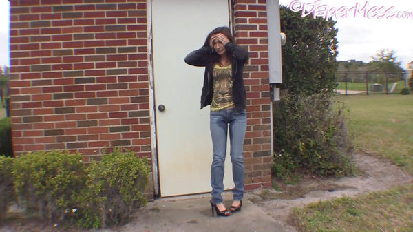Undiapered! Teen Nikki Pees Her Pants Outside A Restroom!
