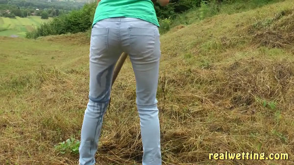 Jeans Pee In The Field