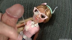 Doll facial cumshot on glasses Mr. Solo