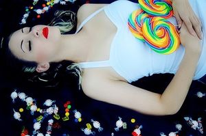 candy, colors, girl, lollipop, sexy -