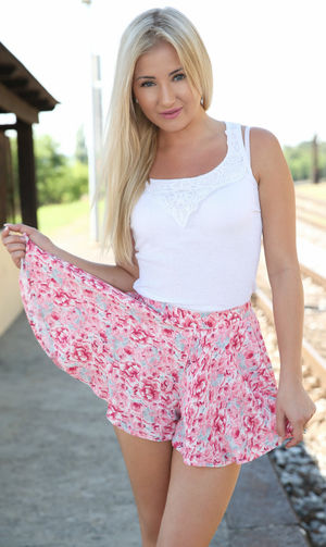Sexy Teen 4 Pink Skirt at the Station