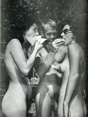 Retro family nudist picture..