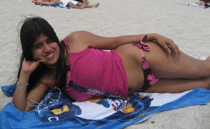pakistani lady on beach in bikini 1