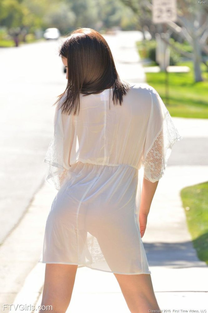 Kylie Quinn porn gallery. Sheer White Dress