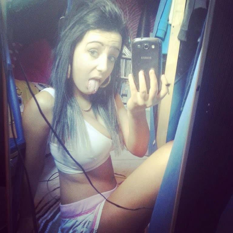 Hot college girl takes selfies in her sexy clothes Coed Cher