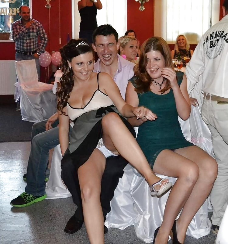 Brides wedding voyeur upskirt white undies and hooter