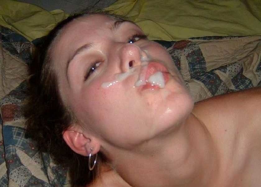 Amateur girlfriends who love cum facials so much they smile