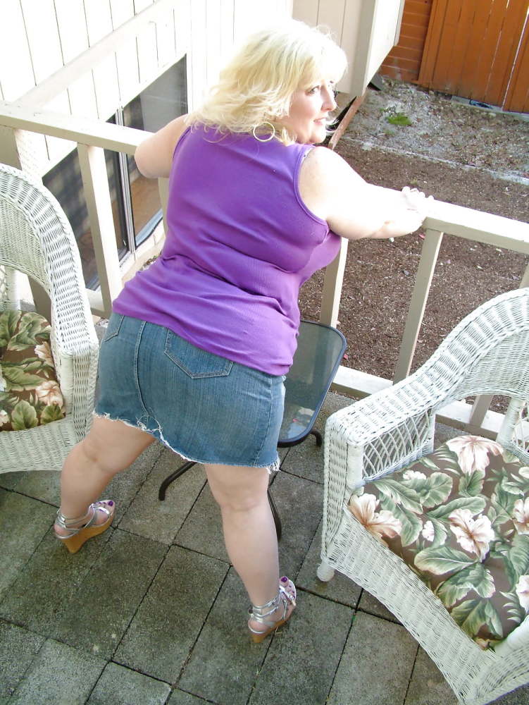 My Wife #102 Outside, Purple Top & Silver Wedge Heels #3 Pho