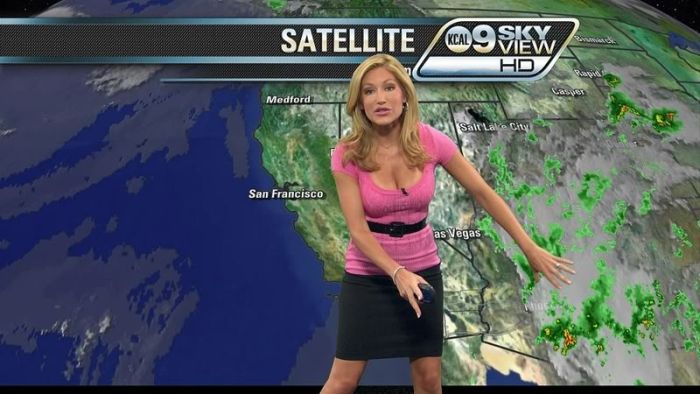 Curious, Funny Photos Pictures: Sexy weather forecast girl